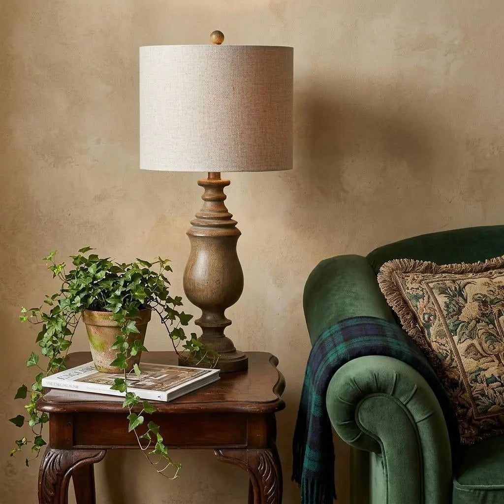 29" Brown Novelty Table Lamp With Globe Shade Homeroots Lighting