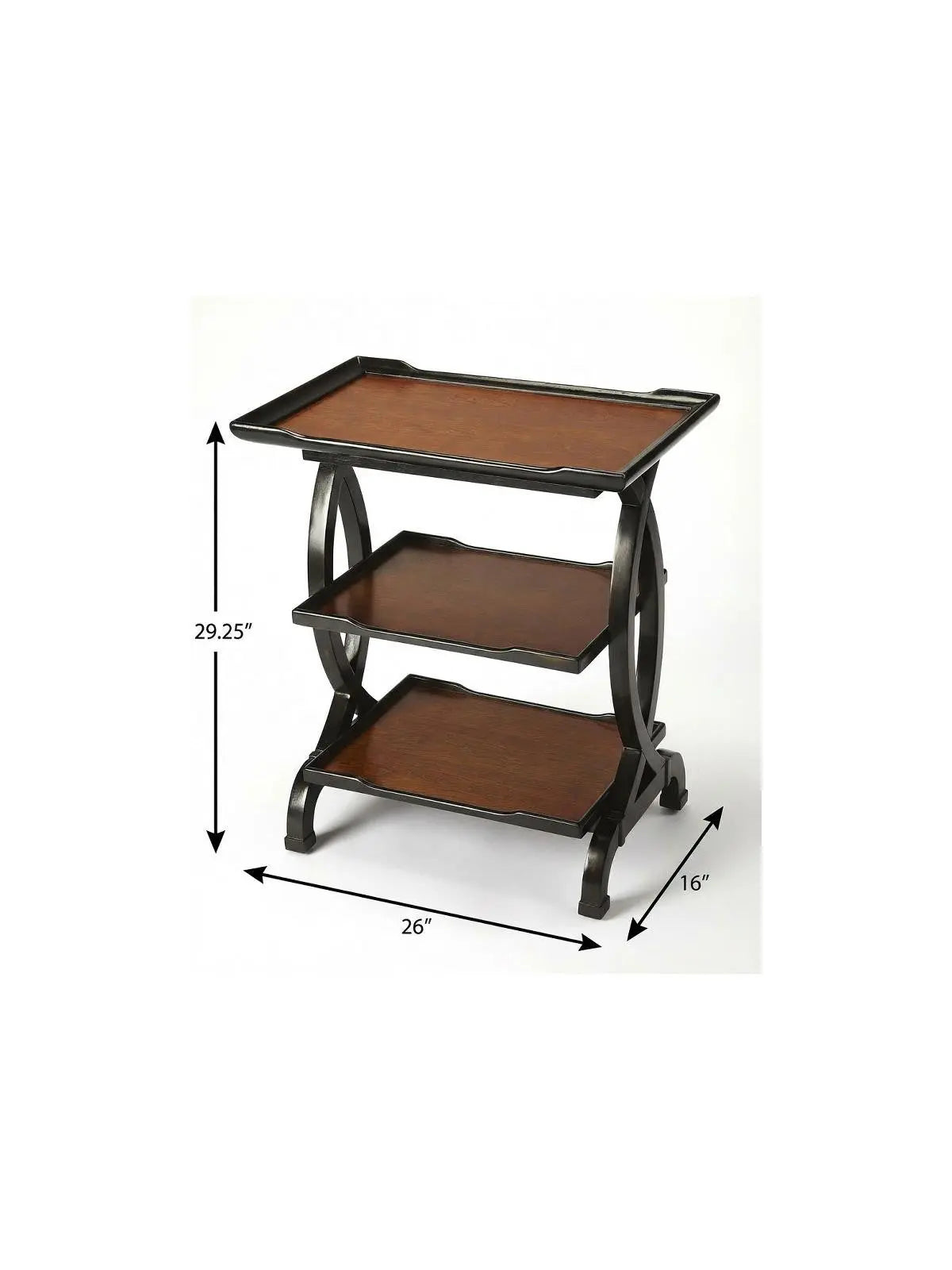 29" Cherry Manufactured Wood Rectangular End Table With Two Shelves Homeroots Living Room