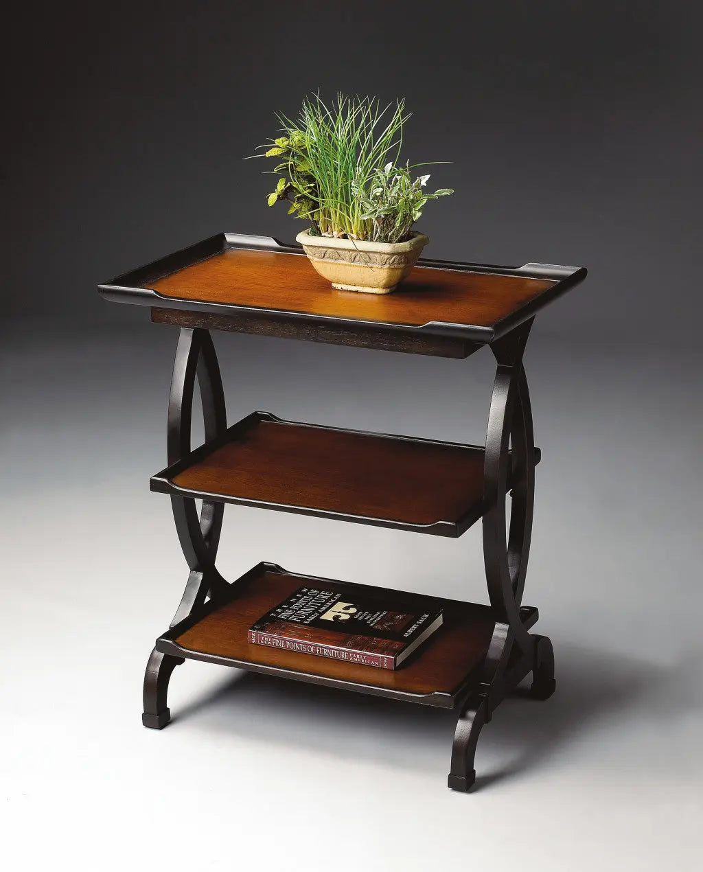 29" Cherry Manufactured Wood Rectangular End Table With Two Shelves Homeroots Living Room