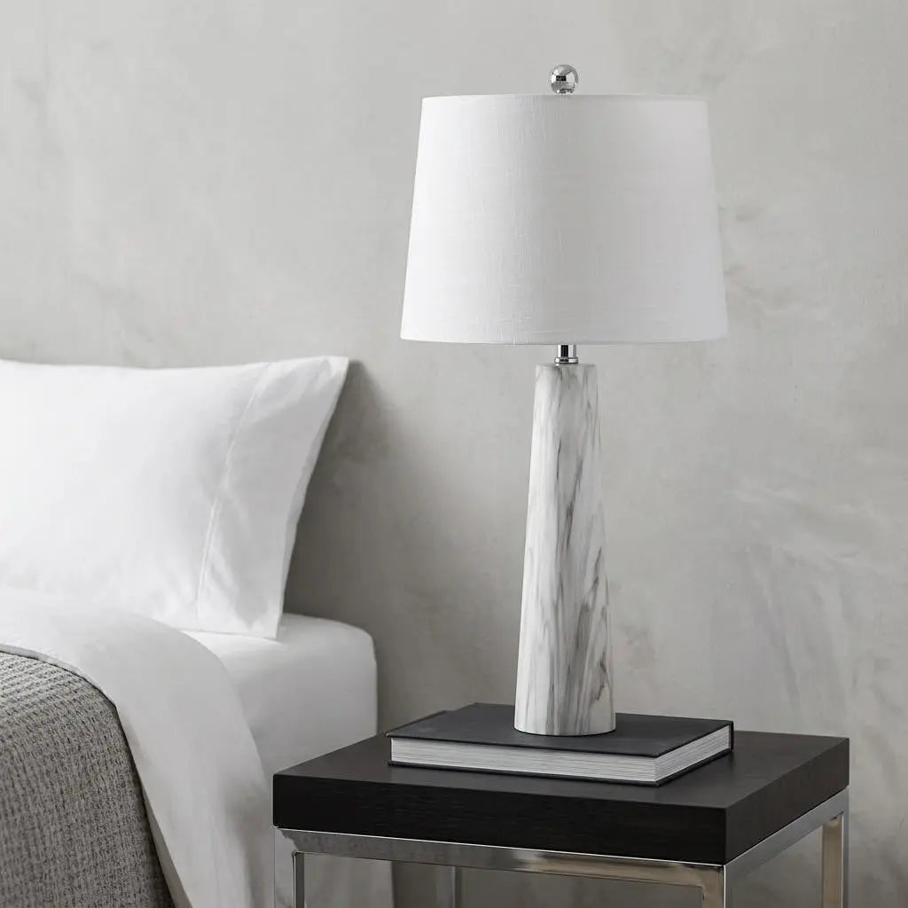 29" Clear Novelty Table Lamp With Drum Shade Homeroots Lighting