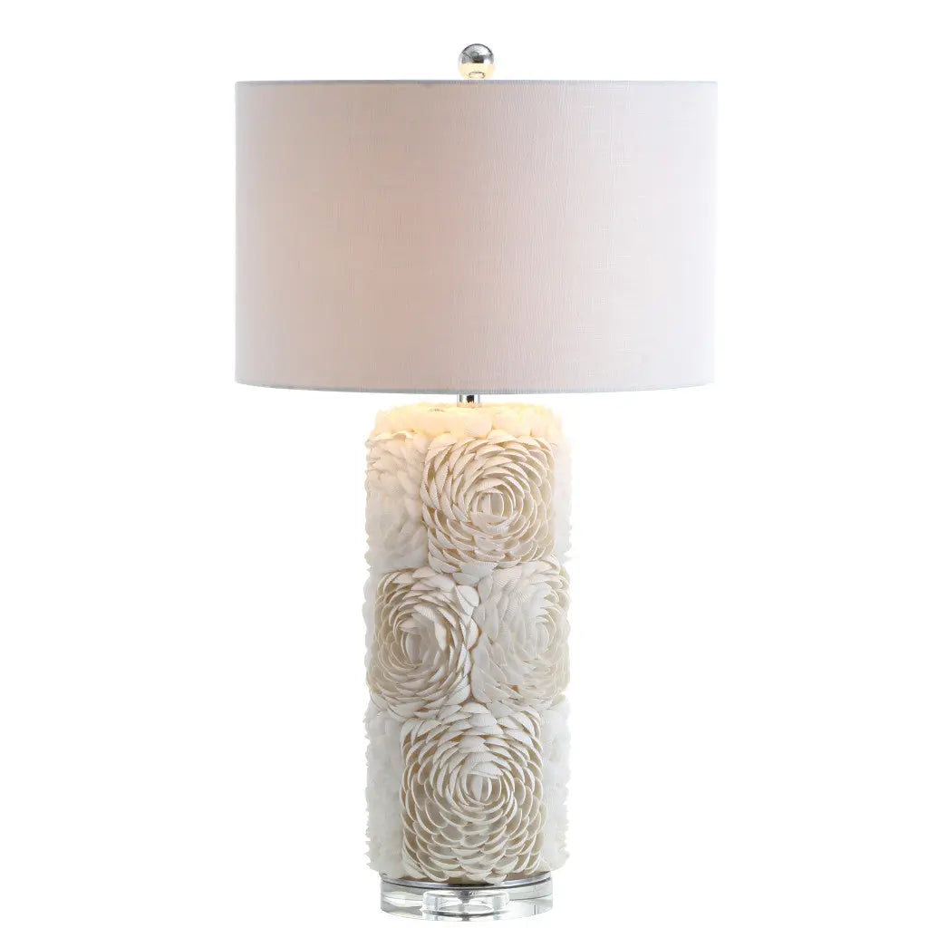 29" Clear Novelty Table Lamp With Drum Shade Homeroots Lighting