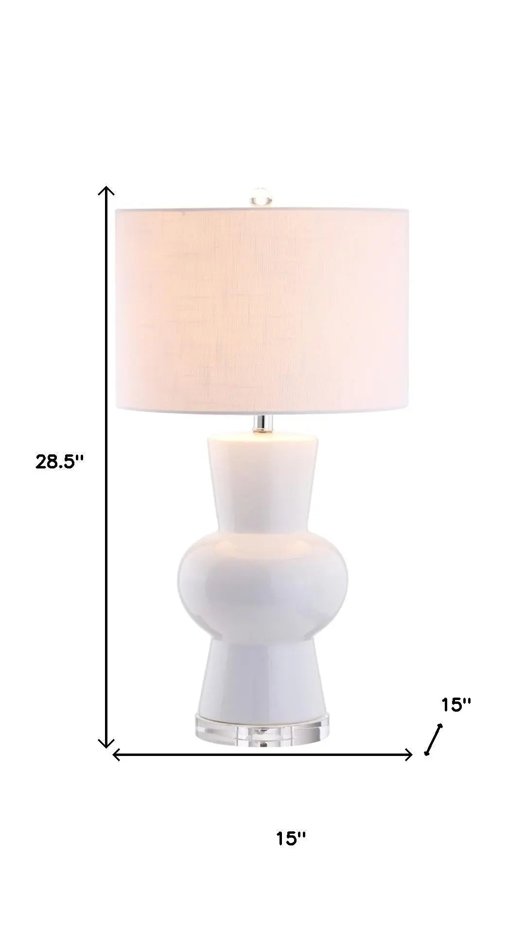 29" Clear Novelty Table Lamp With Drum Shade Homeroots Lighting