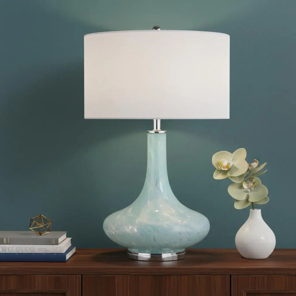 29" Clear Novelty Table Lamp With Globe Shade Homeroots Lighting
