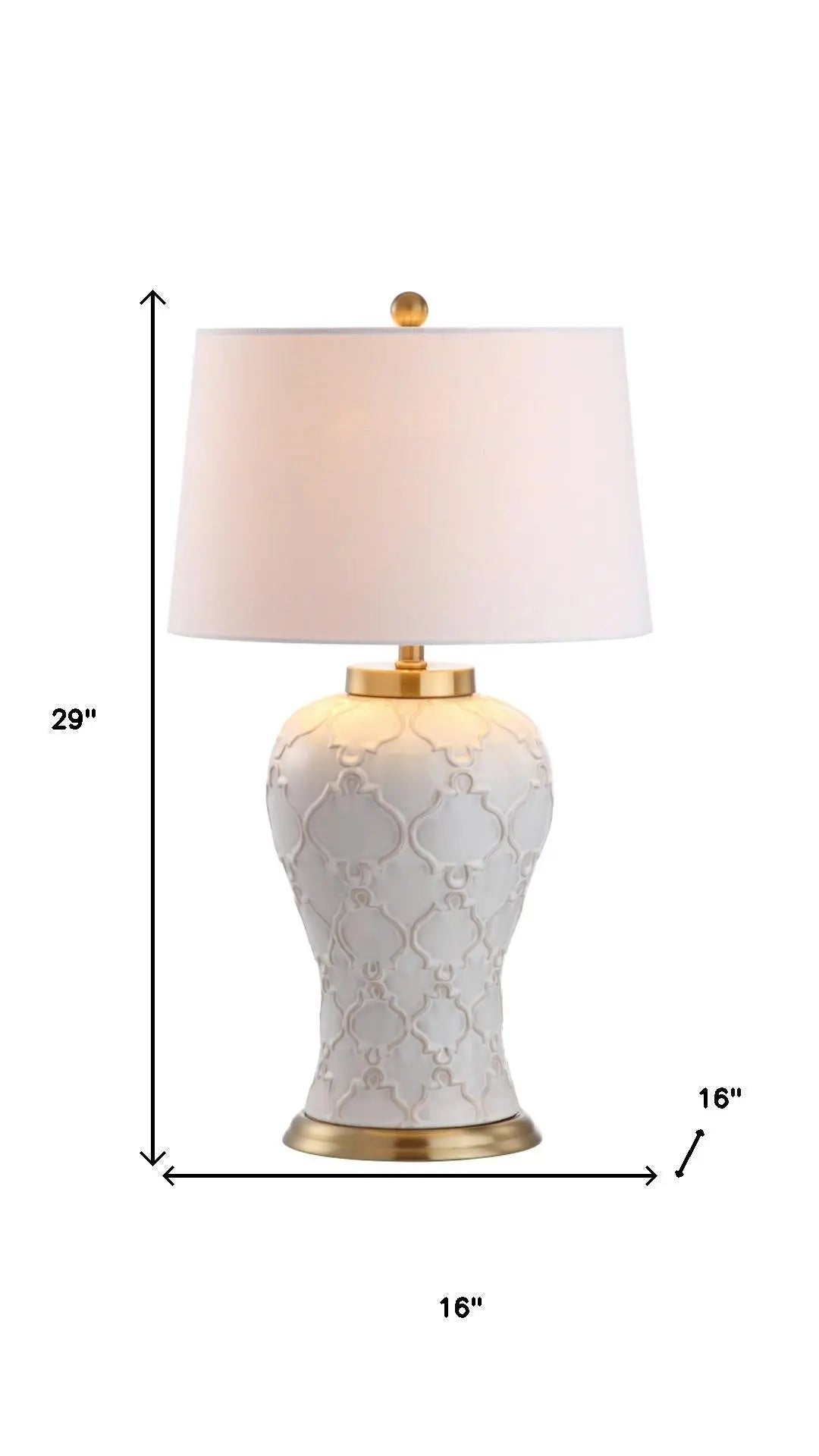 29" Gold Novelty Table Lamp With Drum Shade Homeroots Lighting