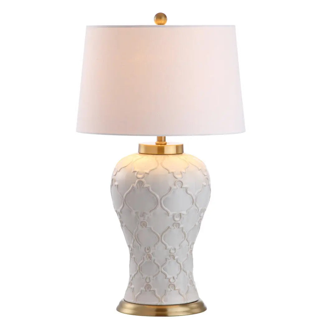 29" Gold Novelty Table Lamp With Drum Shade Homeroots Lighting
