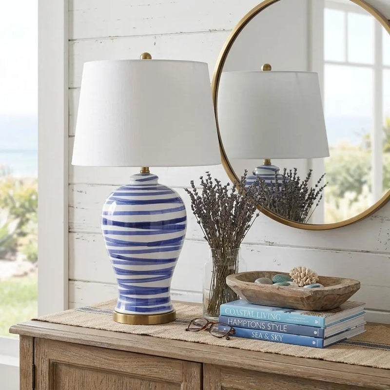 29" Gold Novelty Table Lamp With Drum Shade Homeroots Lighting