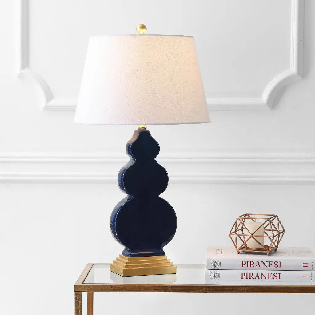 29" Gold Novelty Table Lamp With Drum Shade Homeroots Lighting