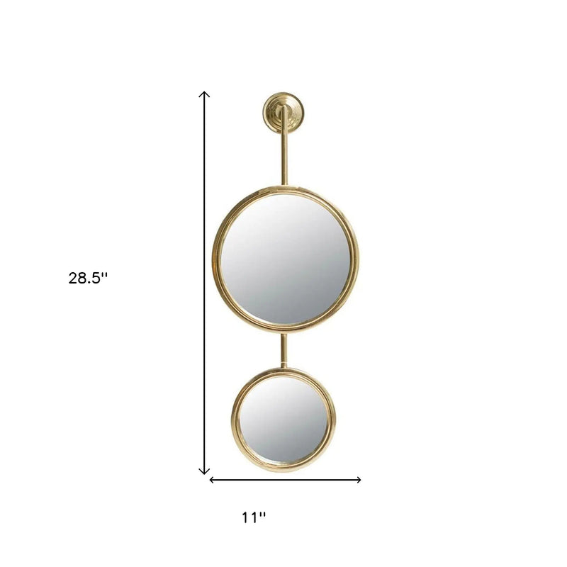 29" Gold Round Iron Framed Accent Mirror Homeroots Bed & Bath