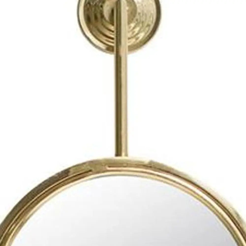 29" Gold Round Iron Framed Accent Mirror Homeroots Bed & Bath