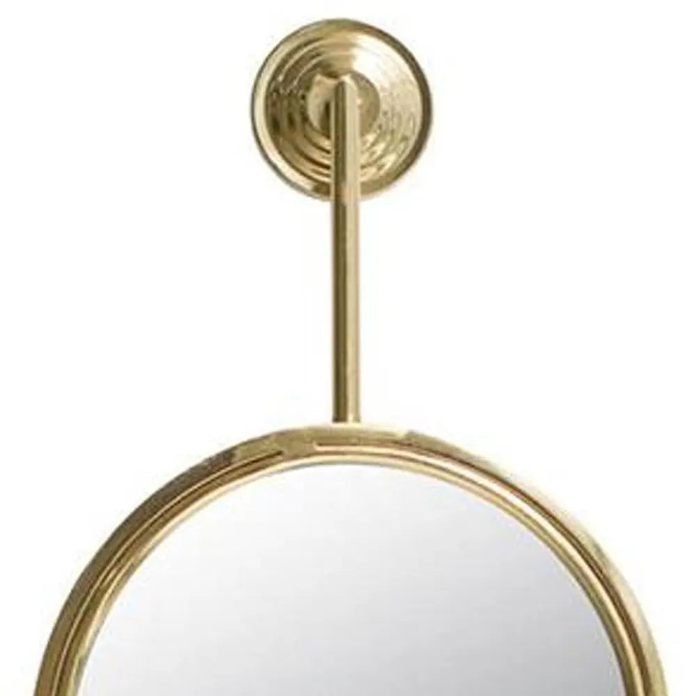 29" Gold Round Iron Framed Accent Mirror Homeroots Bed & Bath