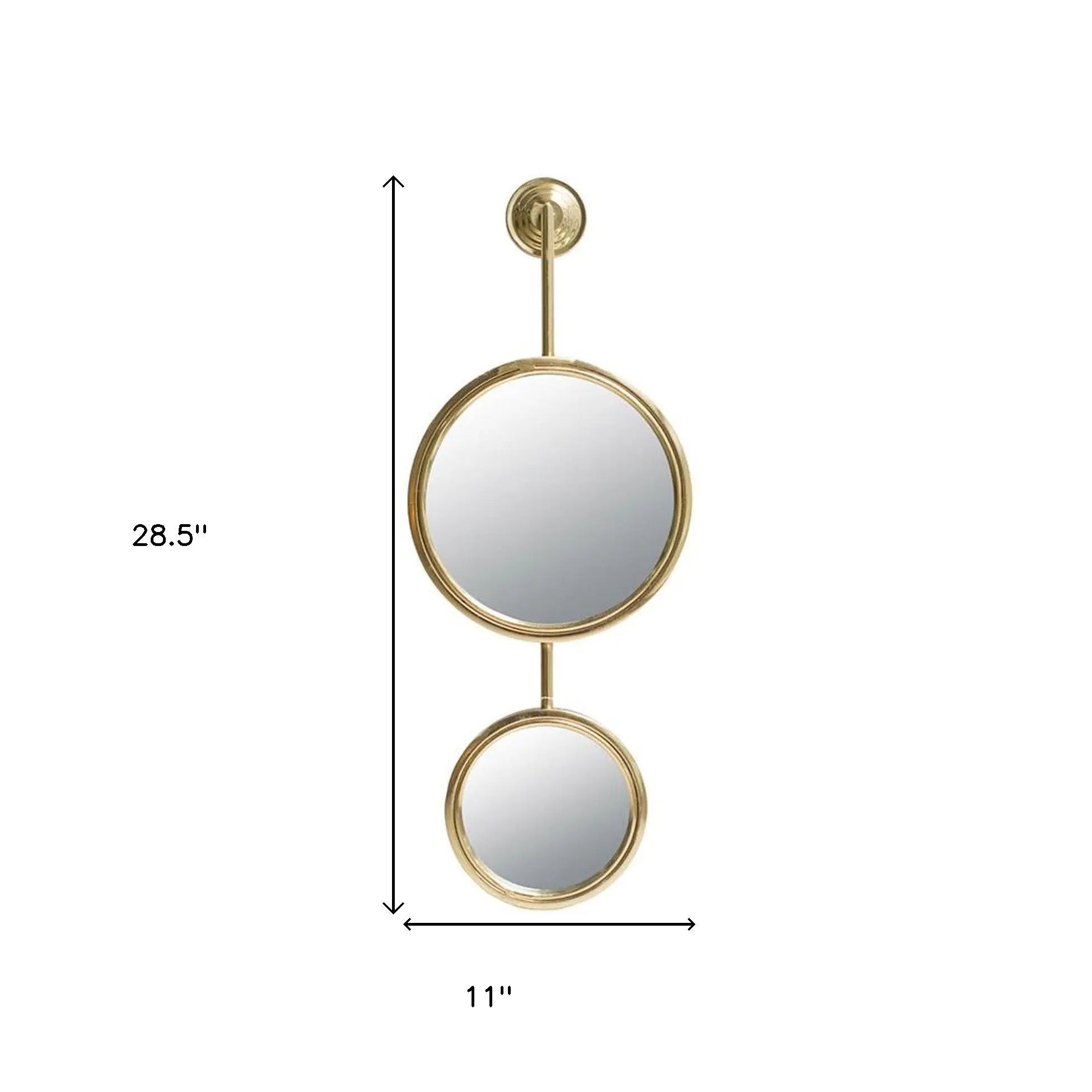 29" Gold Round Iron Framed Accent Mirror Homeroots Bed & Bath