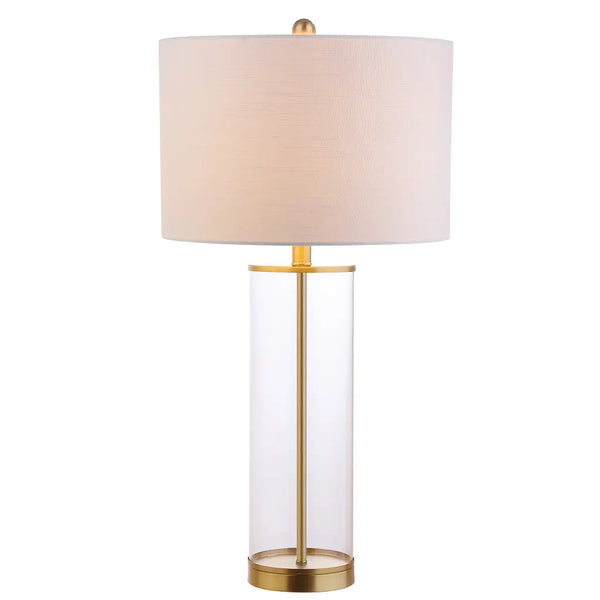 29" Gold Table Lamp With Drum Shade Homeroots Lighting
