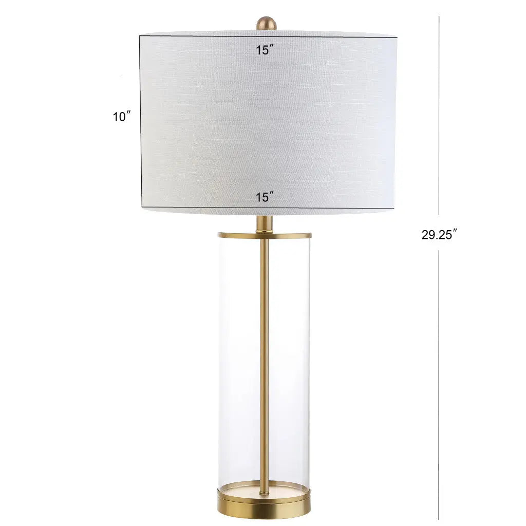 29" Gold Table Lamp With Drum Shade Homeroots Lighting