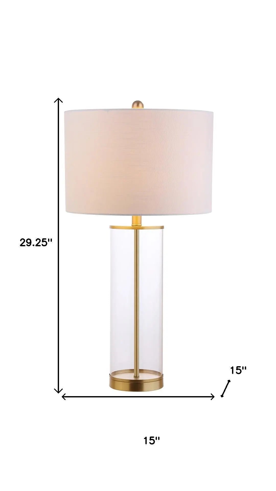 29" Gold Table Lamp With Drum Shade Homeroots Lighting