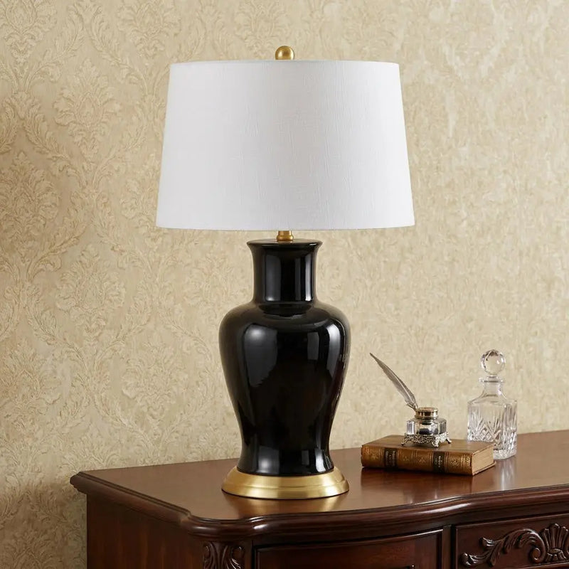 29" Gold Urn Table Lamp With Drum Shade Homeroots Lighting