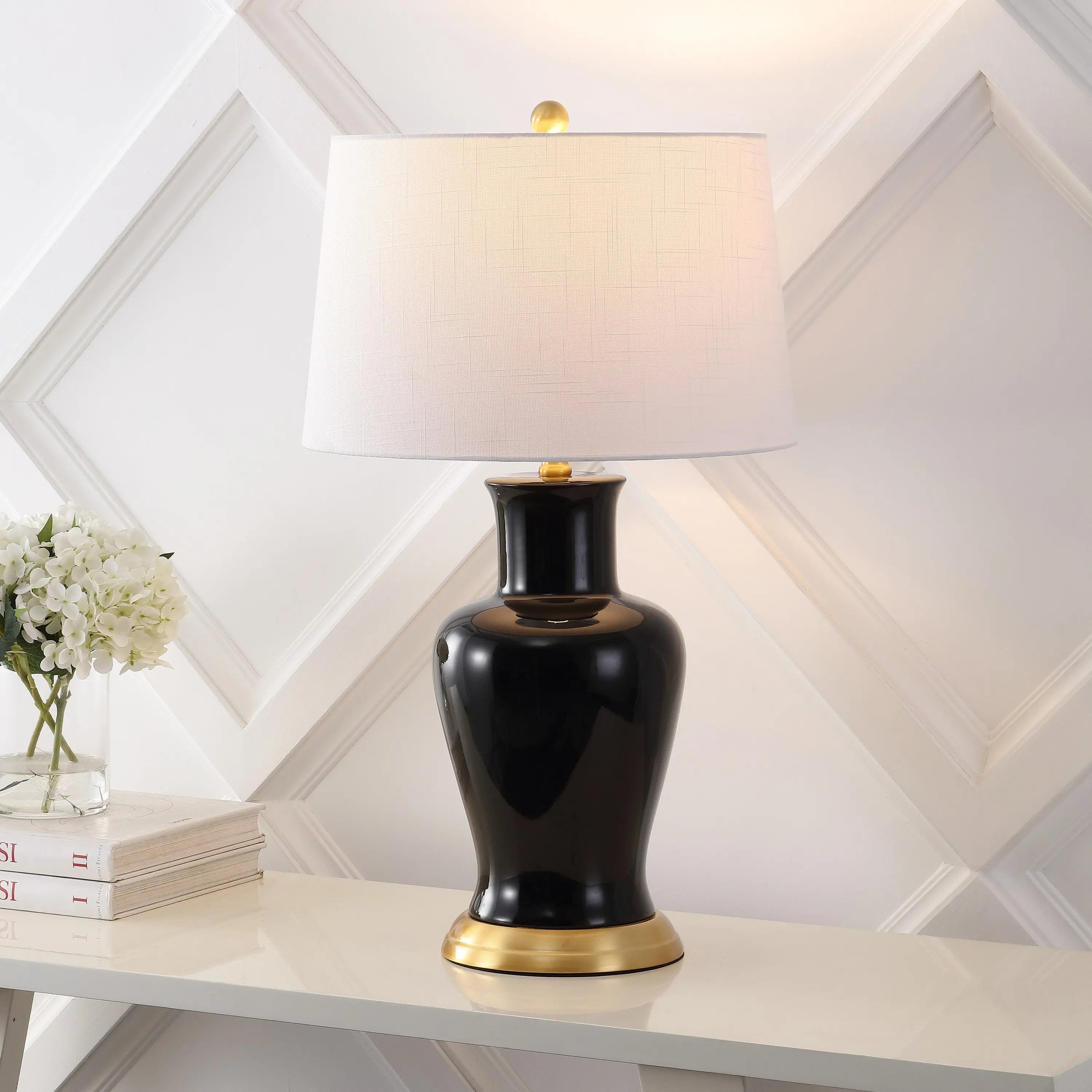 29" Gold Urn Table Lamp With Drum Shade Homeroots Lighting