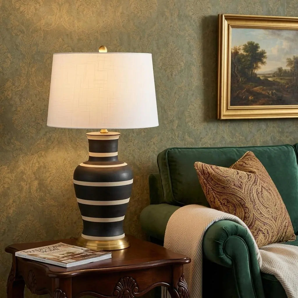 29" Gold Urn Table Lamp With Drum Shade Homeroots Lighting