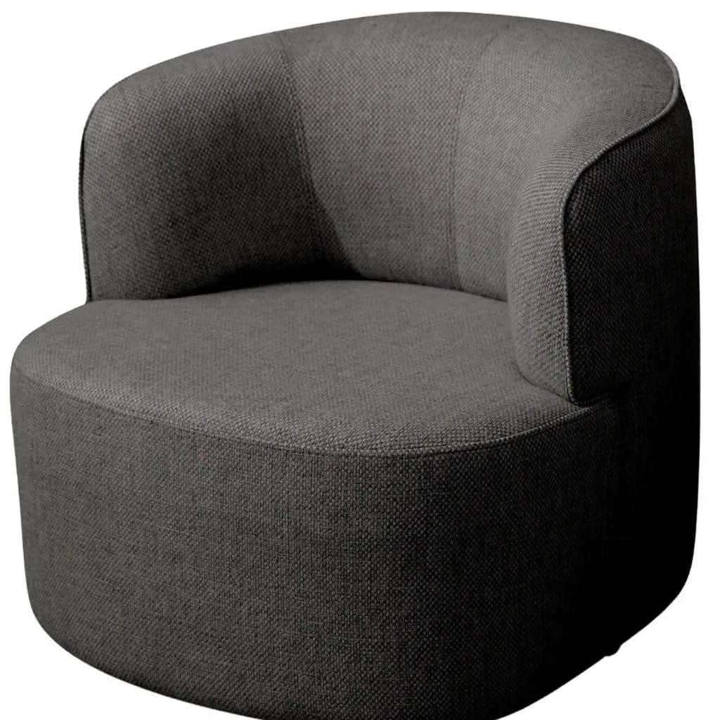 29" Gray Cotton Blend and Metal Lounge Chair Homeroots Living Room
