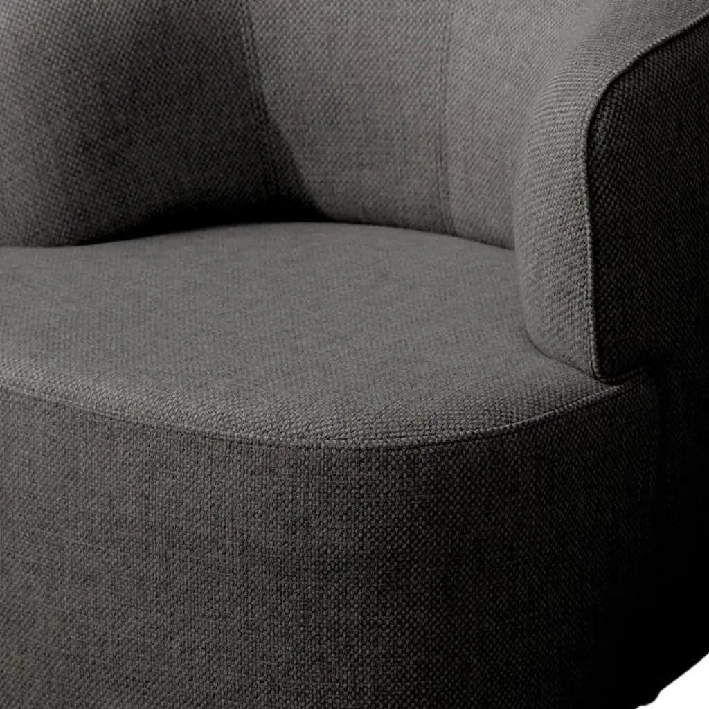 29" Gray Cotton Blend and Metal Lounge Chair Homeroots Living Room