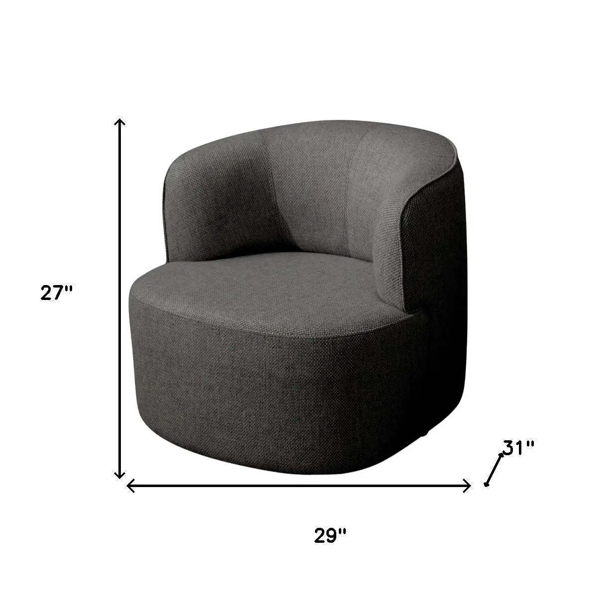 29" Gray Cotton Blend and Metal Lounge Chair Homeroots Living Room