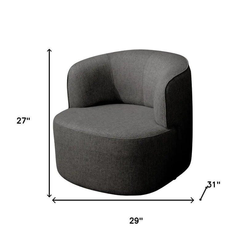 29" Gray Cotton Blend and Metal Lounge Chair Homeroots Living Room