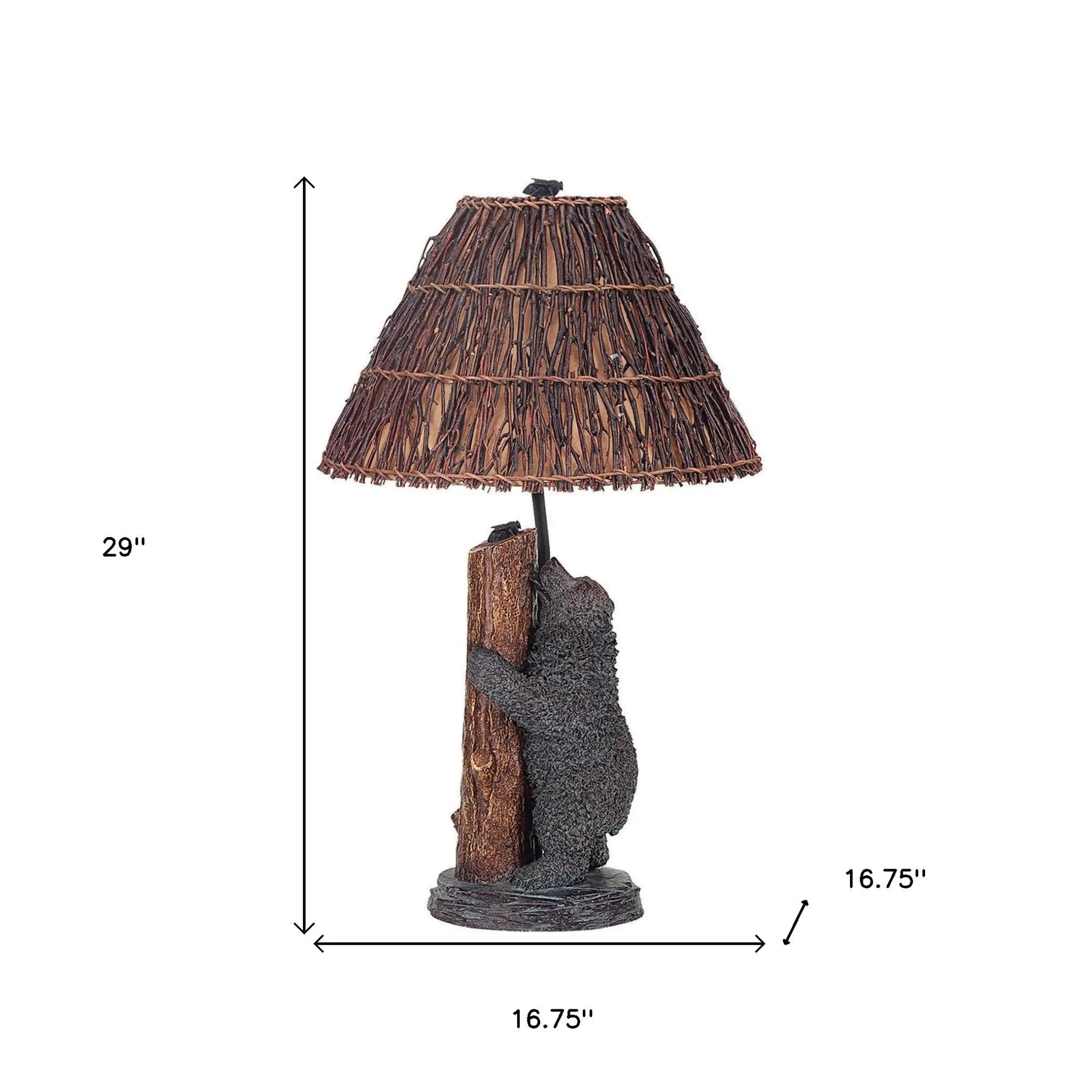 29" Gray Novelty Table Lamp With Brown Empire Shade - GreatEagleInc