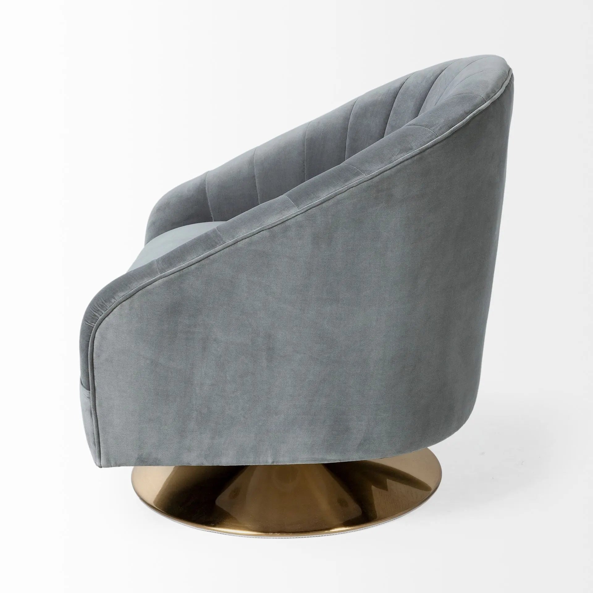 29" Gray and Copper Velvet Lounge Chair - GreatEagleInc