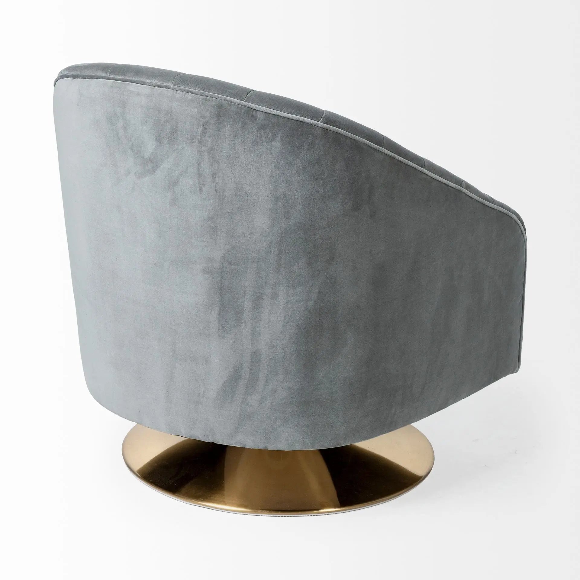 29" Gray and Copper Velvet Lounge Chair - GreatEagleInc