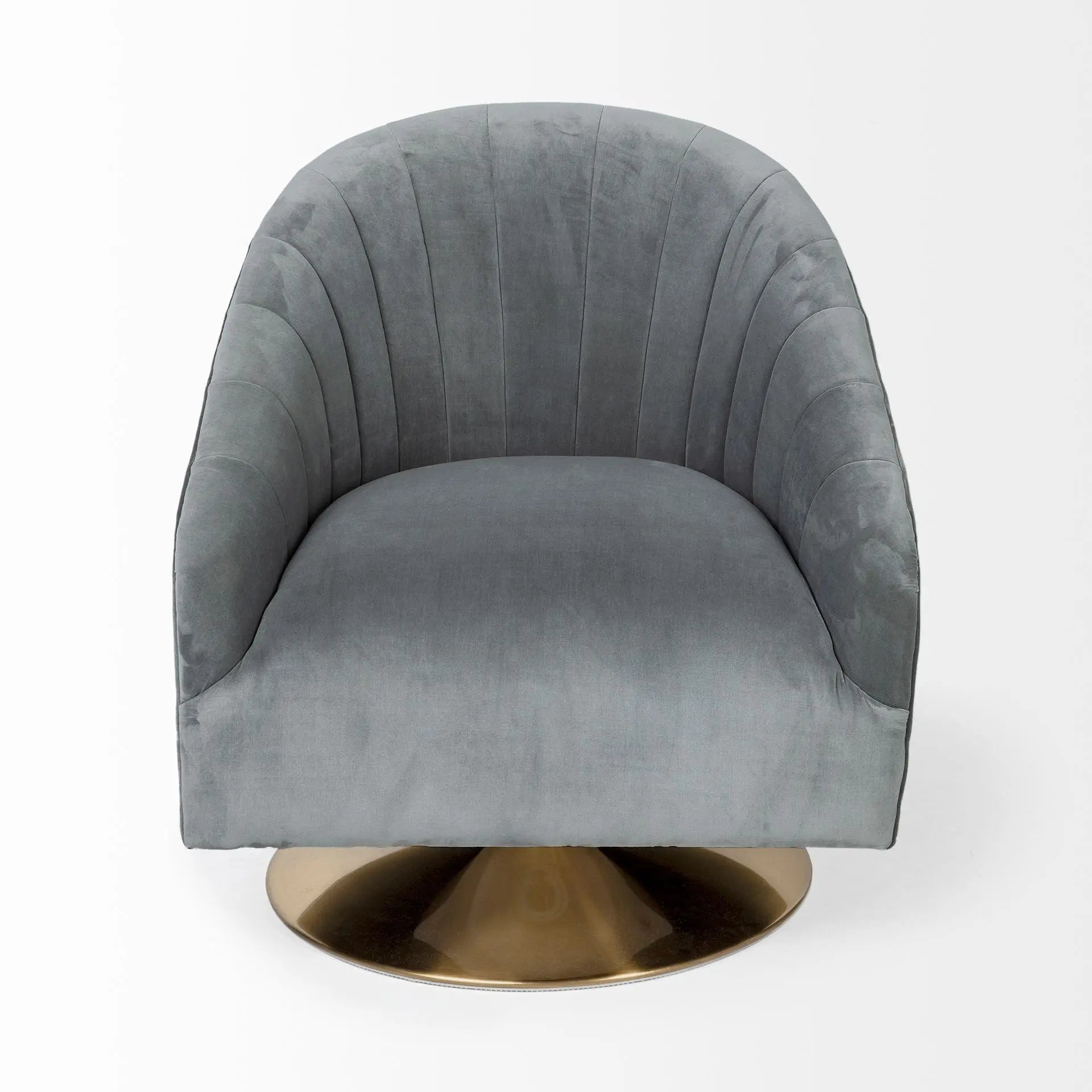 29" Gray and Copper Velvet Lounge Chair - GreatEagleInc