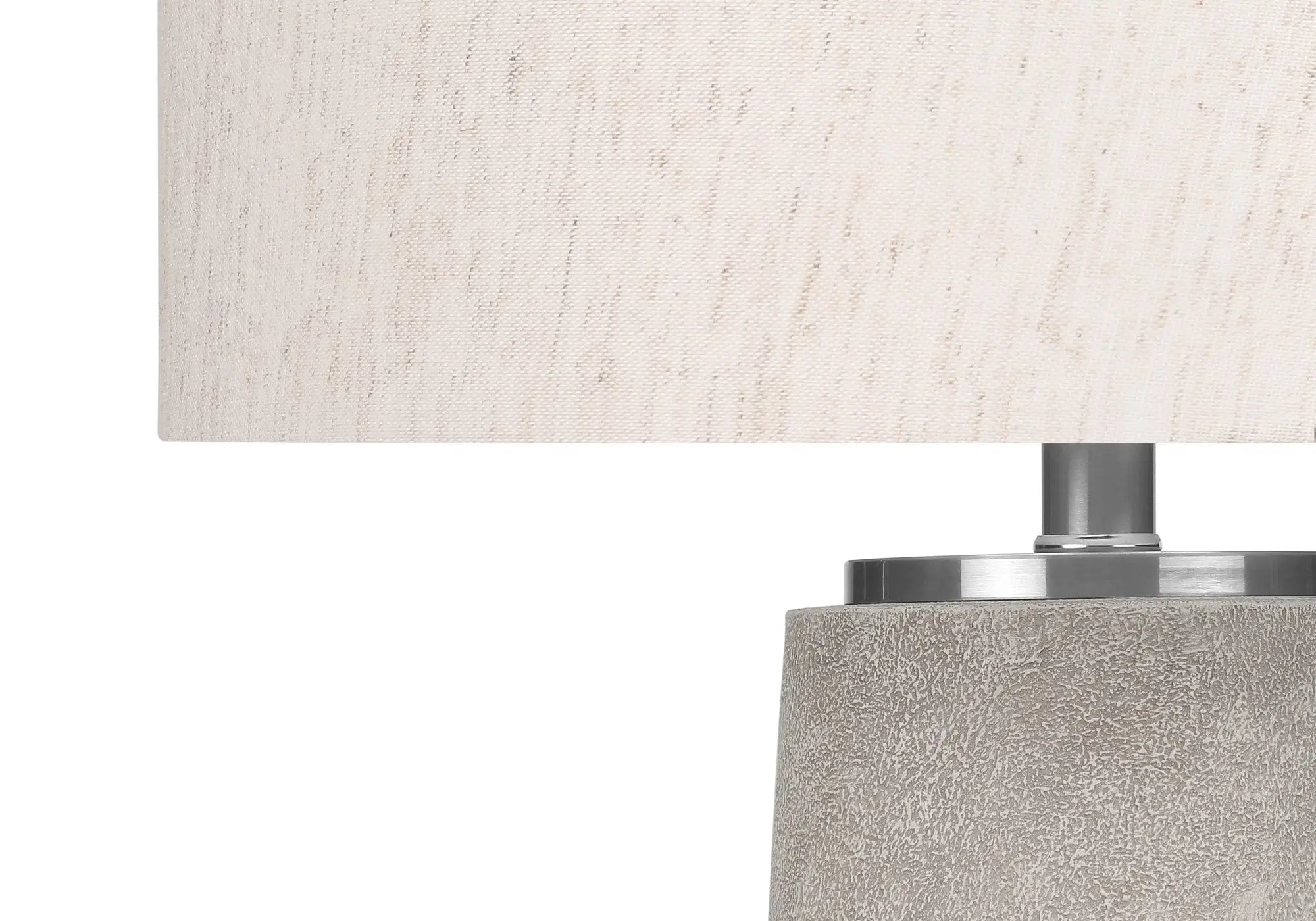 29" Gray and Silver Cylinder Table Lamp With Ivory Drum Shade Homeroots Lighting