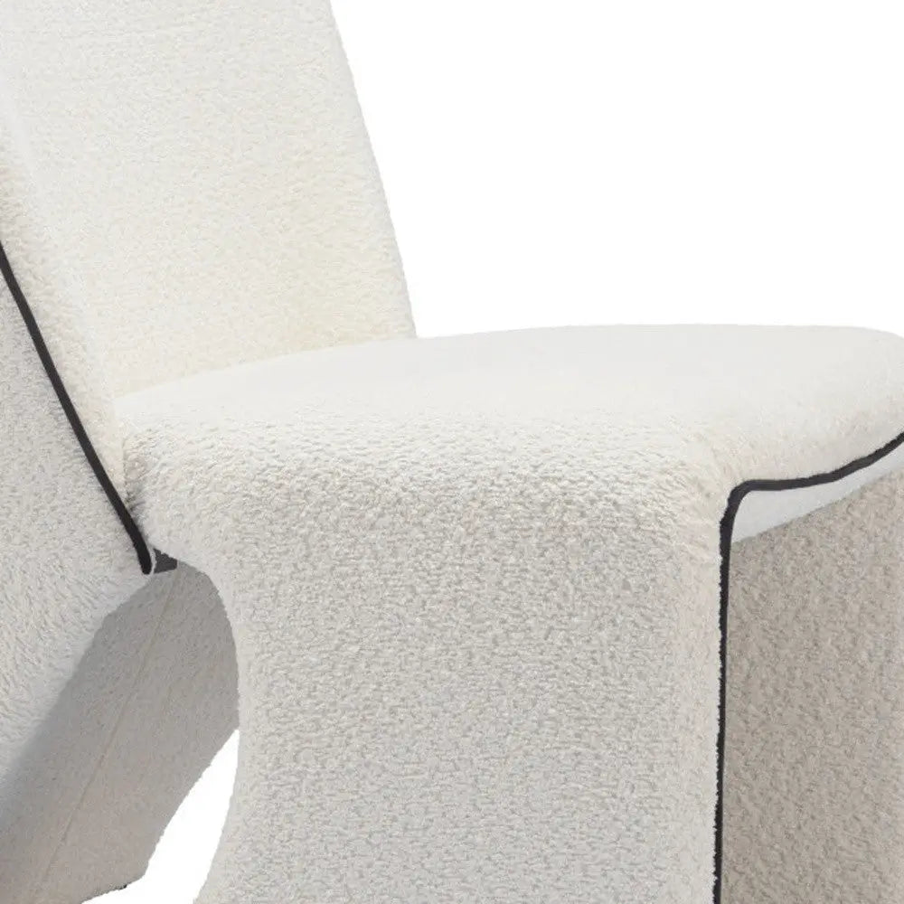 29" Ivory Faux Shearling And Upholstered Side Chair Homeroots Living Room