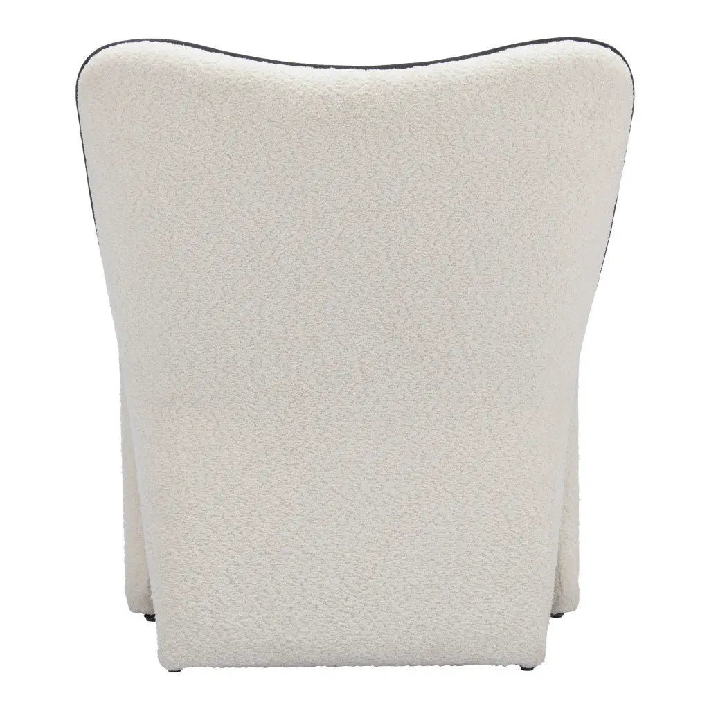 29" Ivory Faux Shearling And Upholstered Side Chair Homeroots Living Room