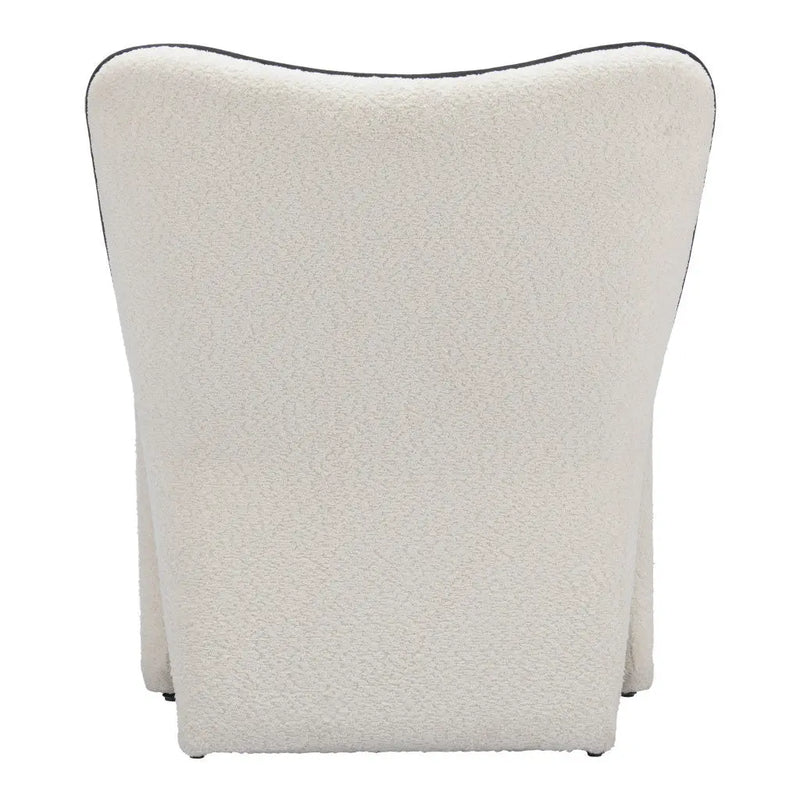 29" Ivory Faux Shearling And Upholstered Side Chair Homeroots Living Room