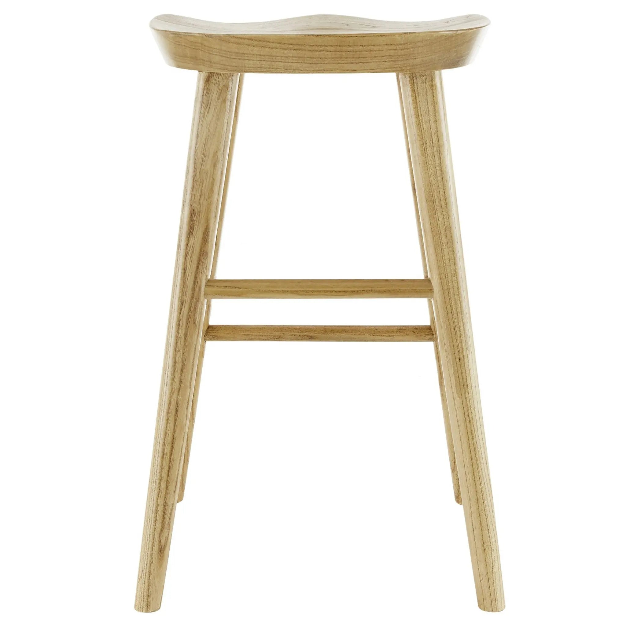 29" Natural Manufactured Wood Backless Bar Height Bar Chair Homeroots Living Room