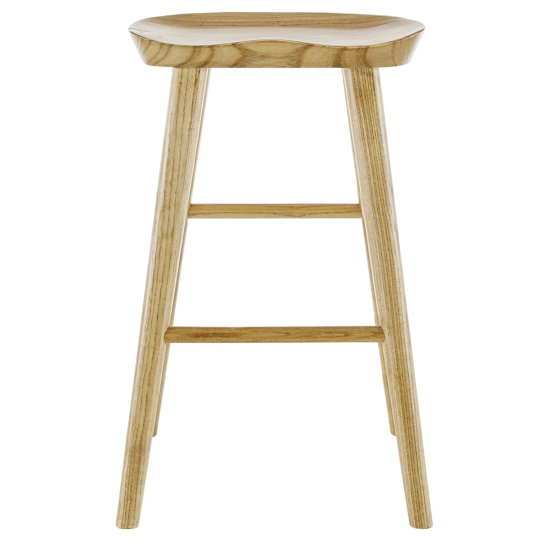 29" Natural Manufactured Wood Backless Bar Height Bar Chair Homeroots Living Room