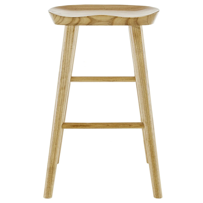29" Natural Manufactured Wood Backless Bar Height Bar Chair Homeroots Living Room