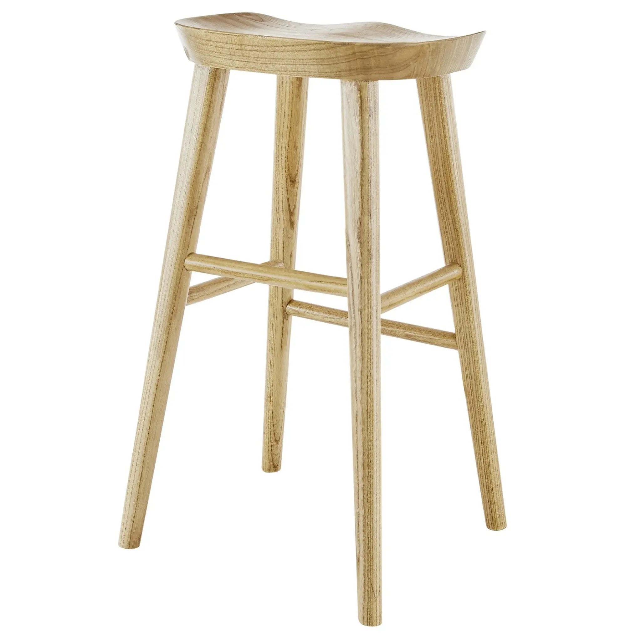 29" Natural Manufactured Wood Backless Bar Height Bar Chair Homeroots Living Room