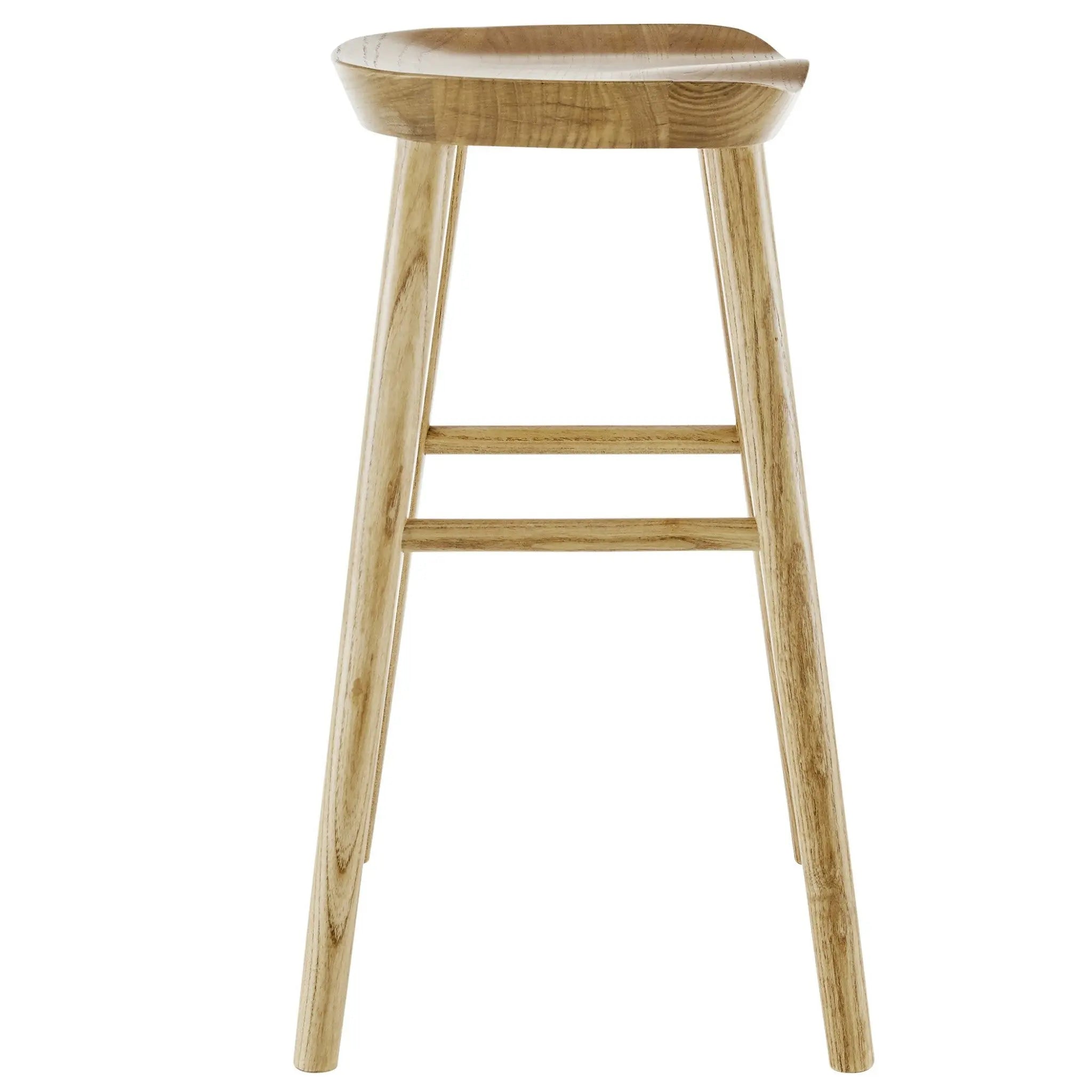 29" Natural Manufactured Wood Backless Bar Height Bar Chair Homeroots Living Room