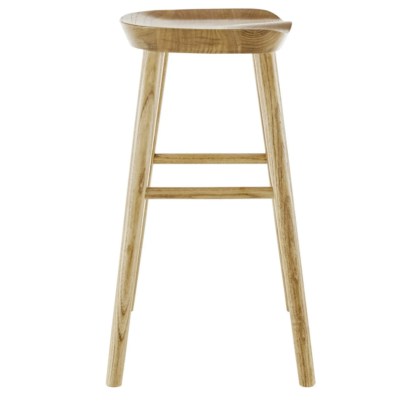29" Natural Manufactured Wood Backless Bar Height Bar Chair Homeroots Living Room