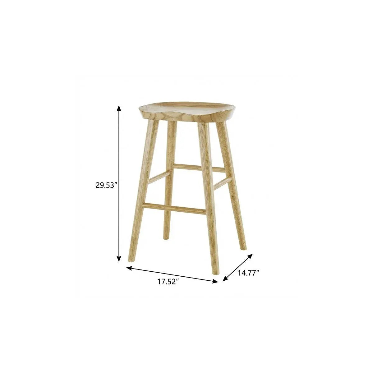29" Natural Manufactured Wood Backless Bar Height Bar Chair Homeroots Living Room