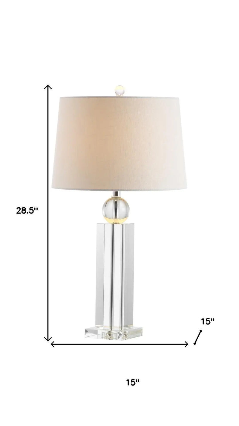 29" Silver And Clear Table Lamp With Empire Shade Homeroots Lighting
