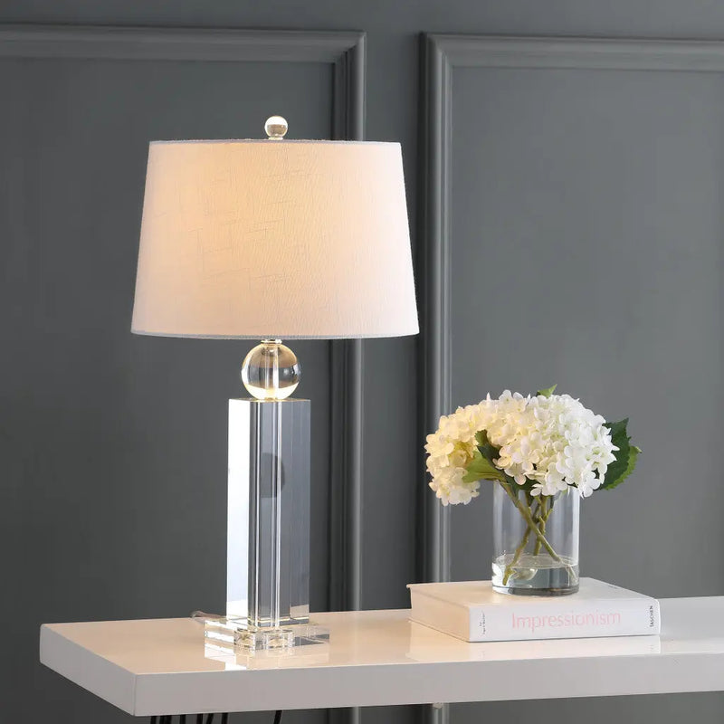 29" Silver And Clear Table Lamp With Empire Shade Homeroots Lighting