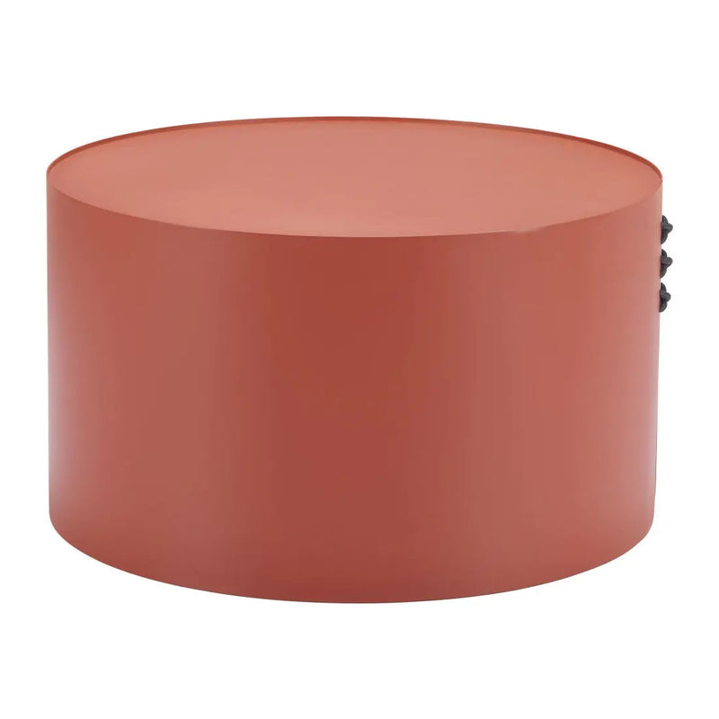 29" Terra Cotta Rounded Aluminum Outdoor Coffee Table Homeroots Outdoor