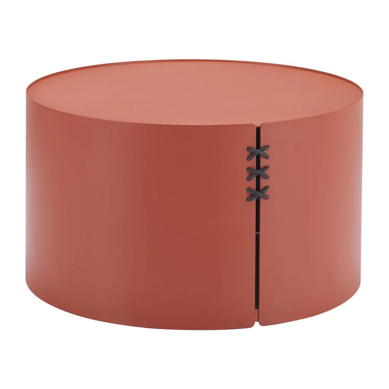 29" Terra Cotta Rounded Aluminum Outdoor Coffee Table Homeroots Outdoor