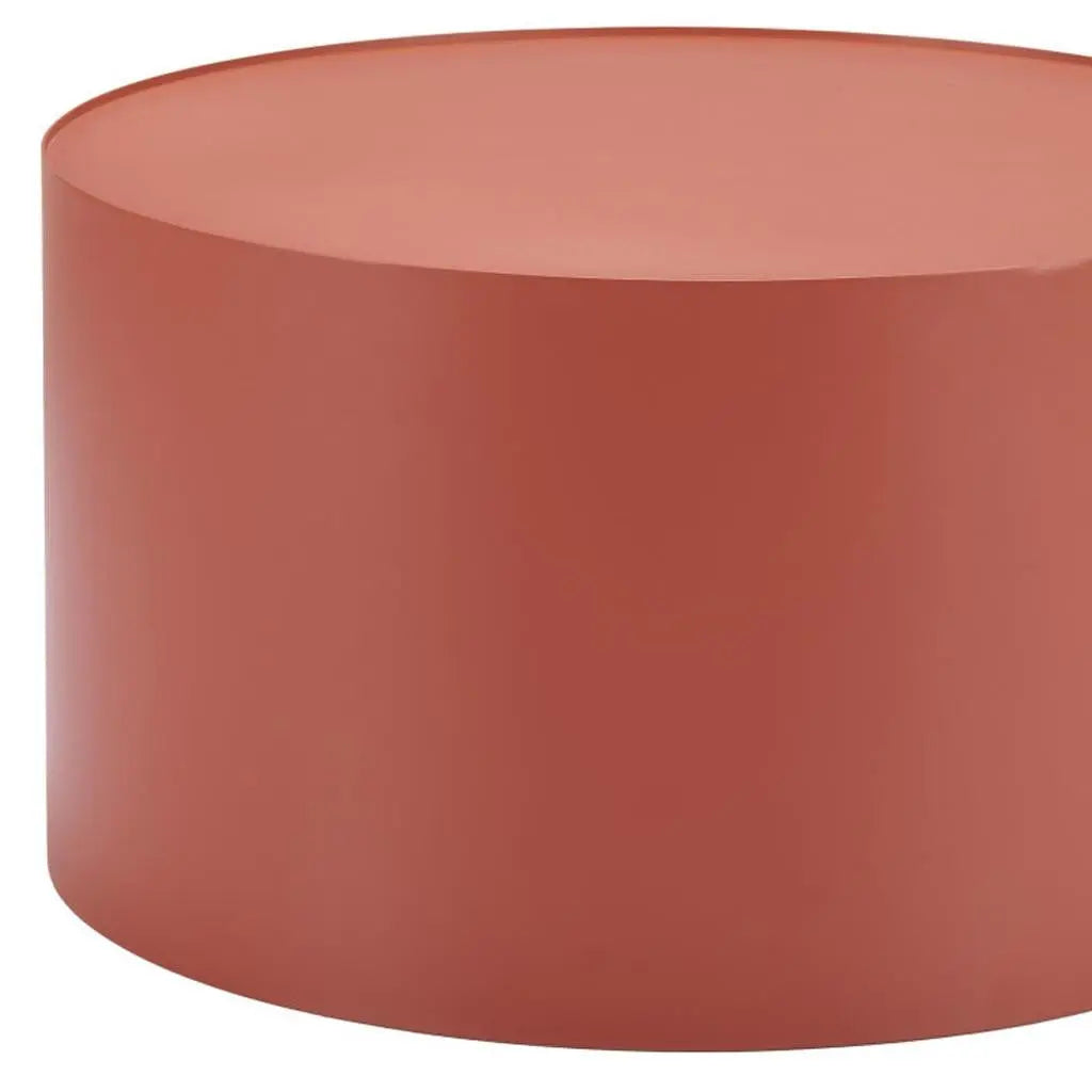 29" Terra Cotta Rounded Aluminum Outdoor Coffee Table Homeroots Outdoor