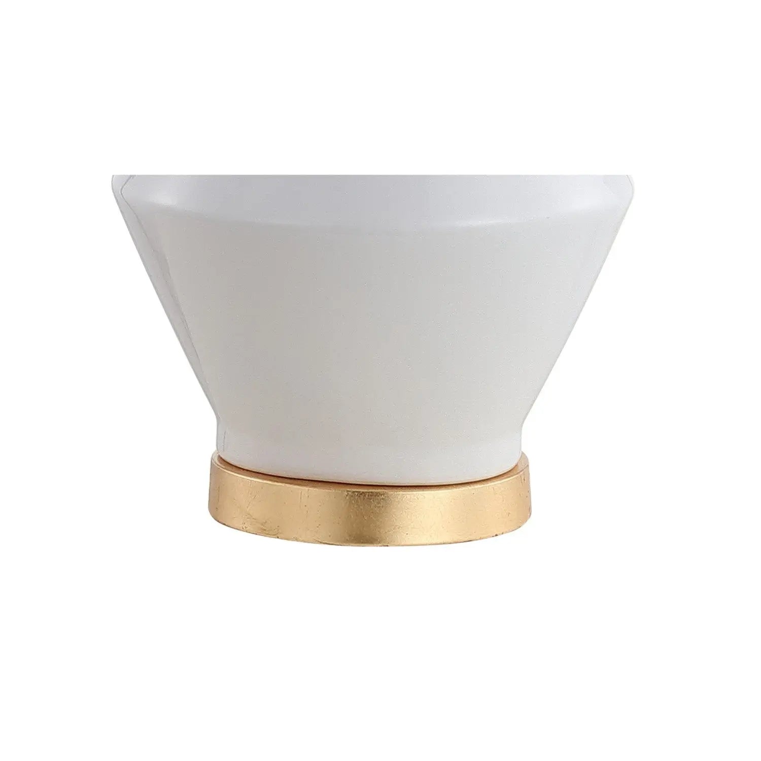 29" White And Gold Novelty Bedside Lamp With Drum Shade Homeroots Lighting