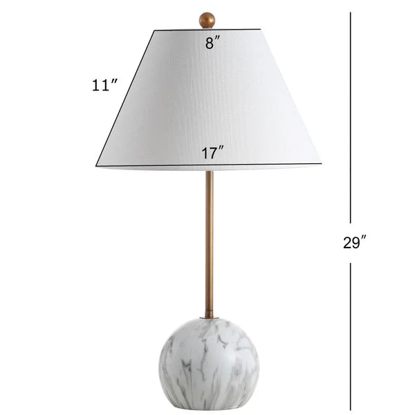 29" White Globe Table Lamp With Globe Shade Homeroots Lighting