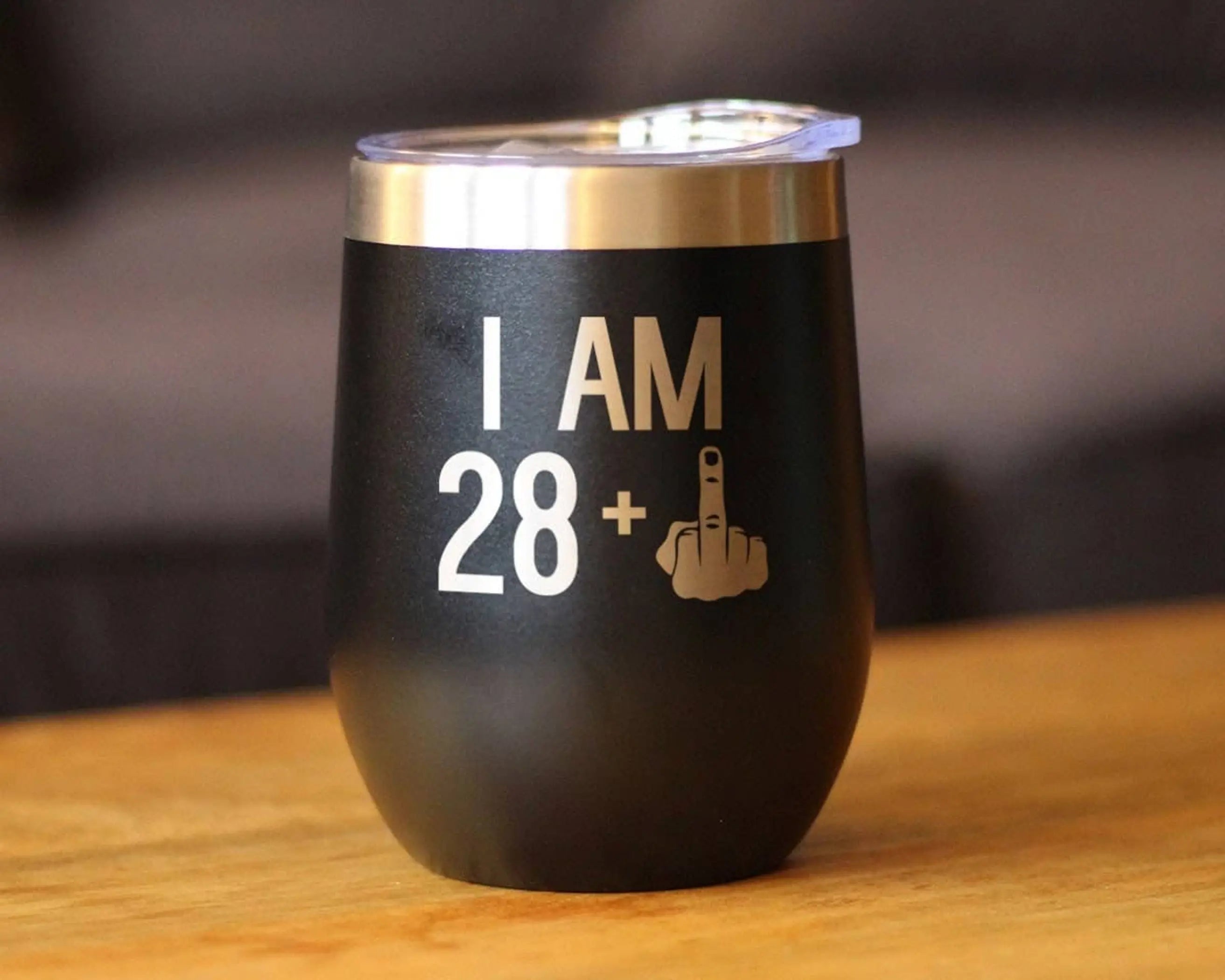 29th Birthday Gifts - Middle Finger Insulated Wine Tumbler Bevvee