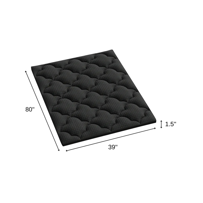2" Black Cotton Extra-long Twin Mattress Topper - GreatEagleInc