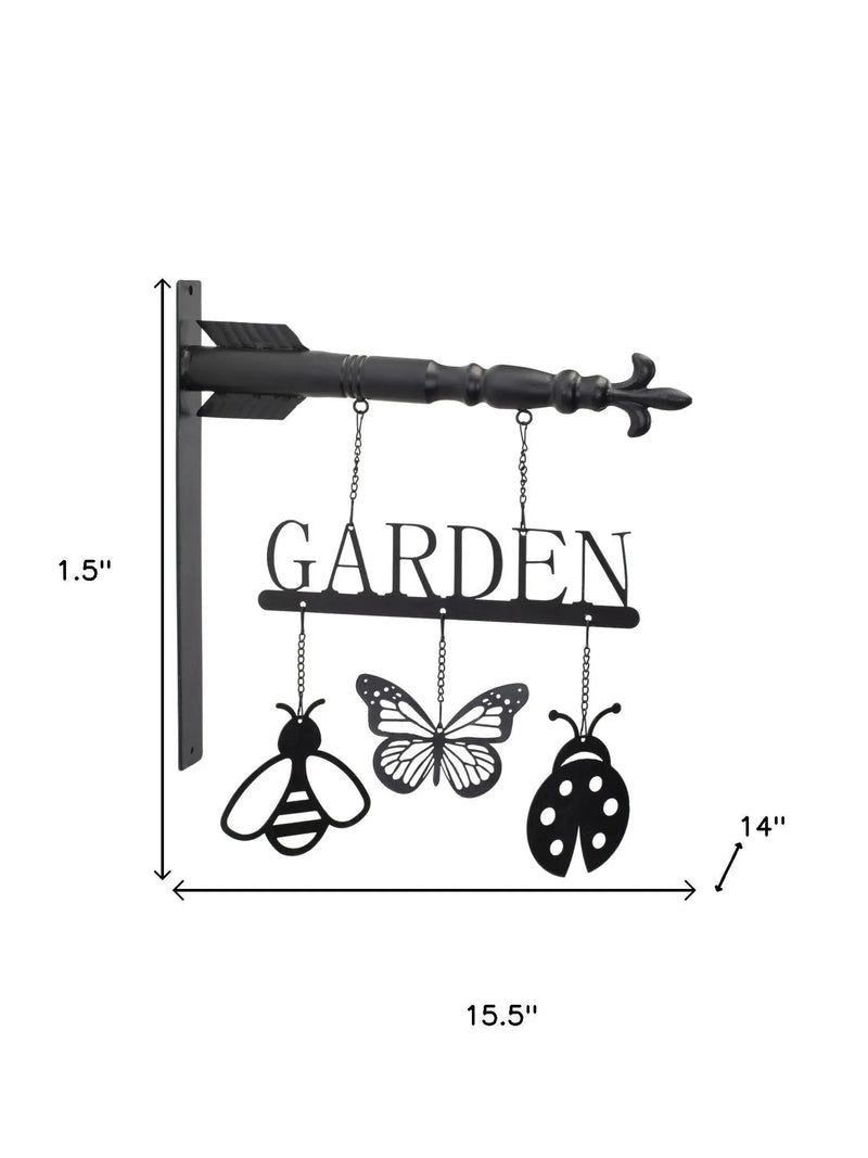 2" Black Metal Garden Sign Homeroots Outdoor